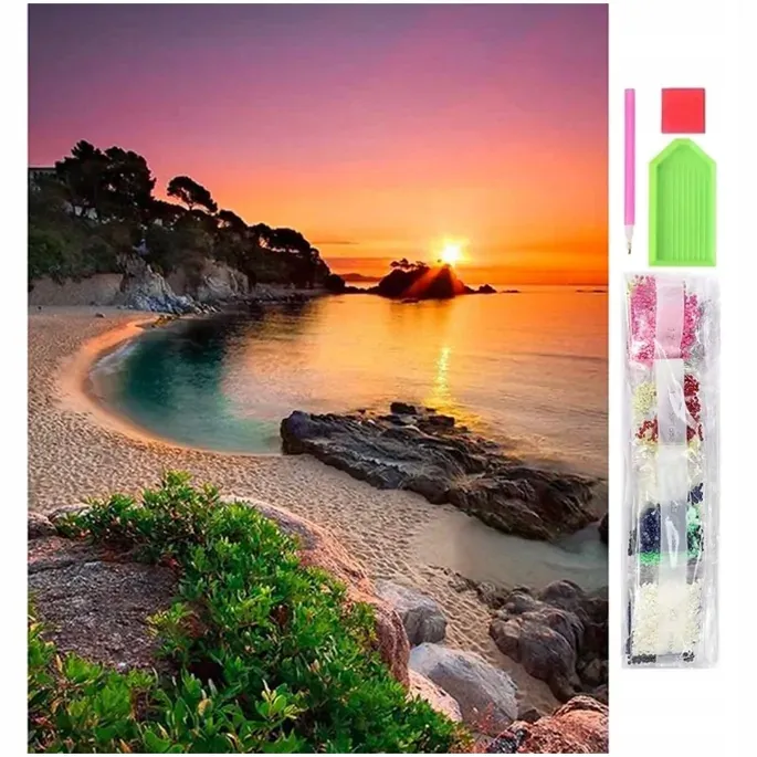 Haft Diamentowy 5D Plaża - Mozaika Diamond Painting Zestaw 40x30cm