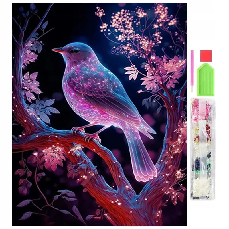Haft Diamentowy Ptak 30x40 cm – Zestaw Diamond Painting Mozaika