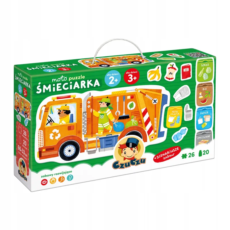 Czuczu moto puzzle śmieciarka dla dzieci 2+, 3+ 26 elementów