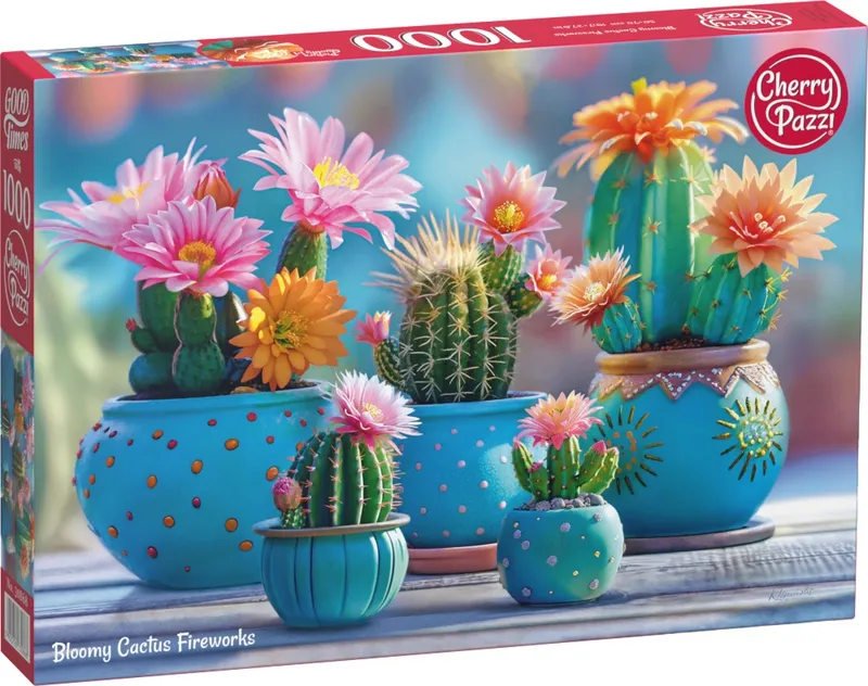 Puzzle 1000 CherryPazzi Bloomy Cactus Fireworks Kaktusy Kwiaty 30868