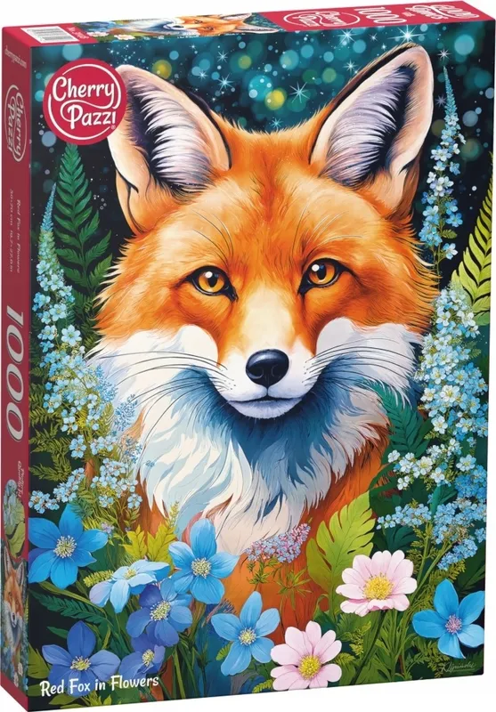 Puzzle 1000 elementów CherryPazzi Red Fox in Flowers Lis Kwiaty