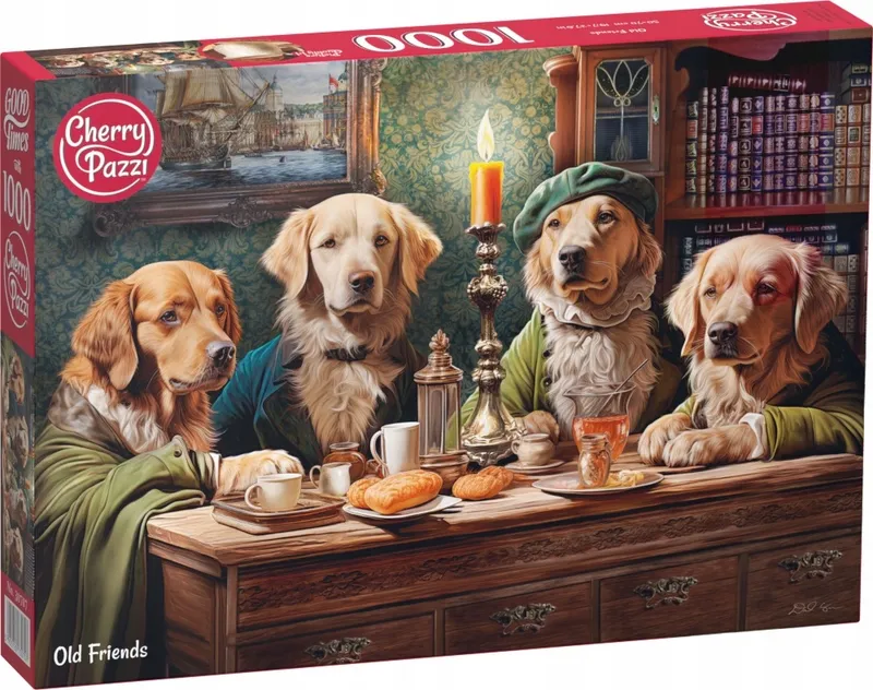 Puzzle 1000 elementów CherryPazzi Old Friends Psy Golden