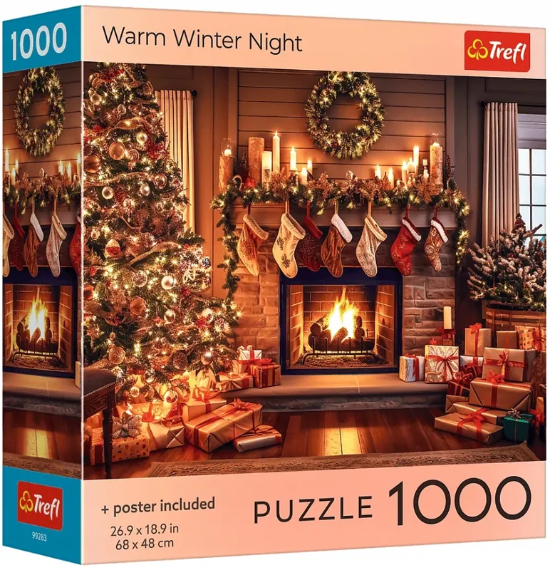 Puzzle Trefl 1000 elementów Warm Winter Night Kominek Święta