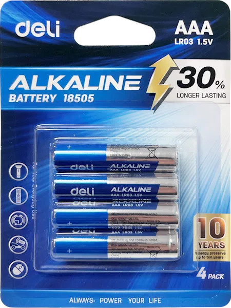 Bateria alkaliczna deli LR03 AAA, 4 sztuki