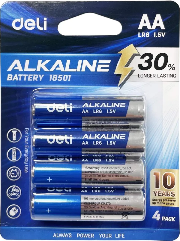 Bateria alkaliczna deli LR06 AA, 4 sztuki