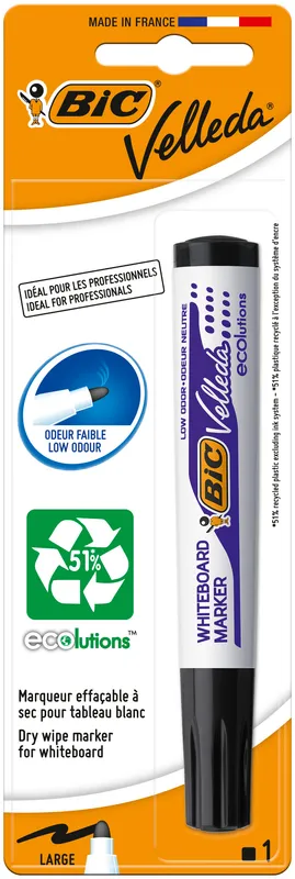 BIC Velleda Ecolutions 1701 Marker suchościeralny czarny Blister 1szt