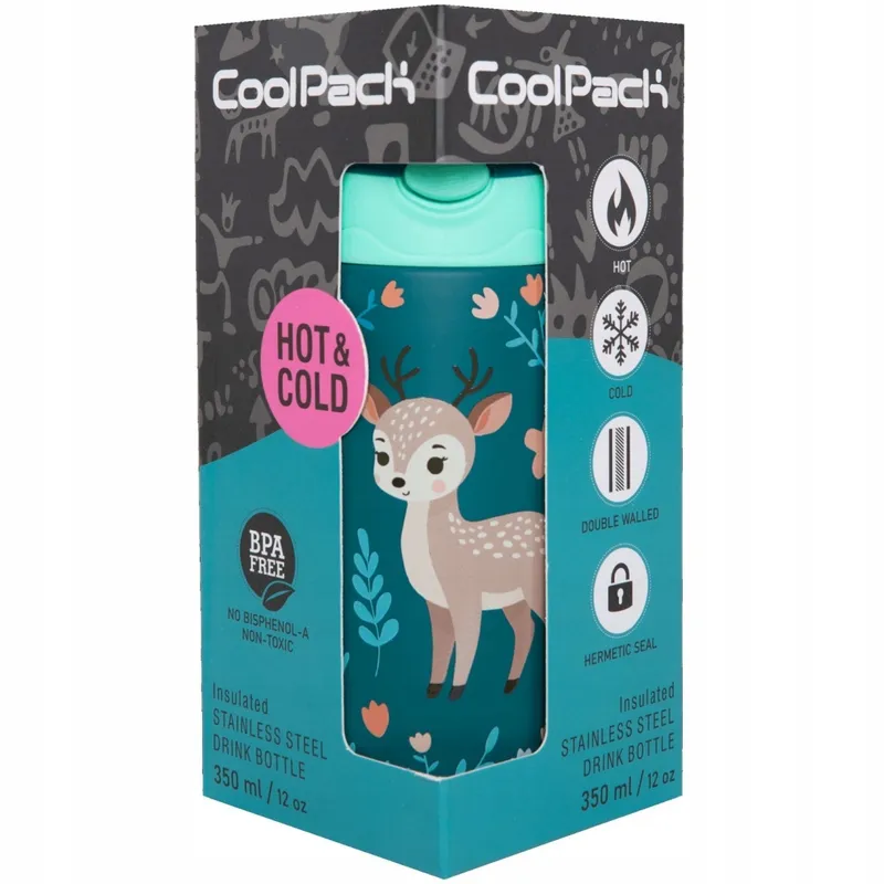 Bidon 350ml metalowy Coolpack Bono Deer, termos dla dzieci