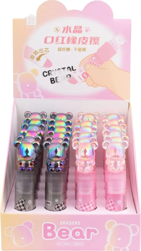 Display Gumka wykręcana Crystal Bear 24 szt.