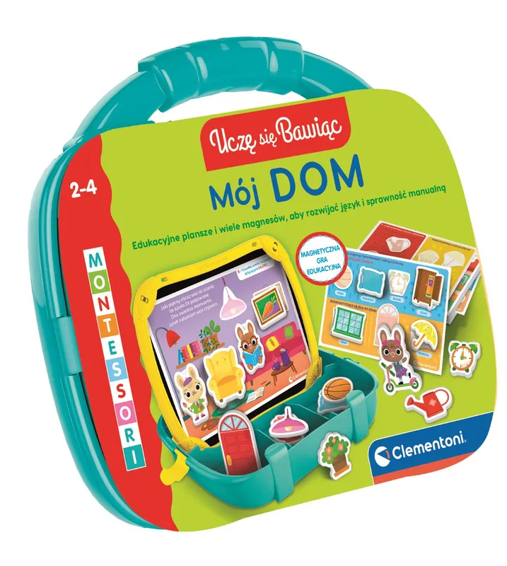 Edukacyjna Walizeczka Mój dom, Clementoni, zabawka magnetyczna