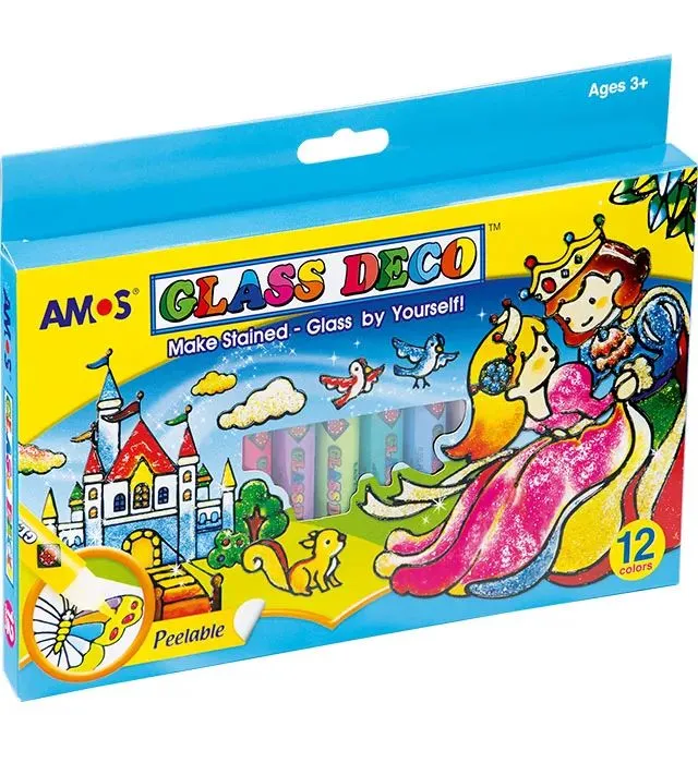 Farby witrażowe AMOS GD10P12R 10,5ml x12 kolorów