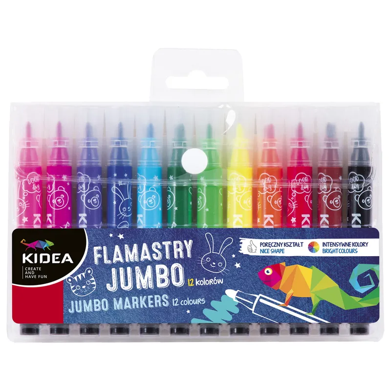 Flamastry jumbo Kidea 12 kolorów