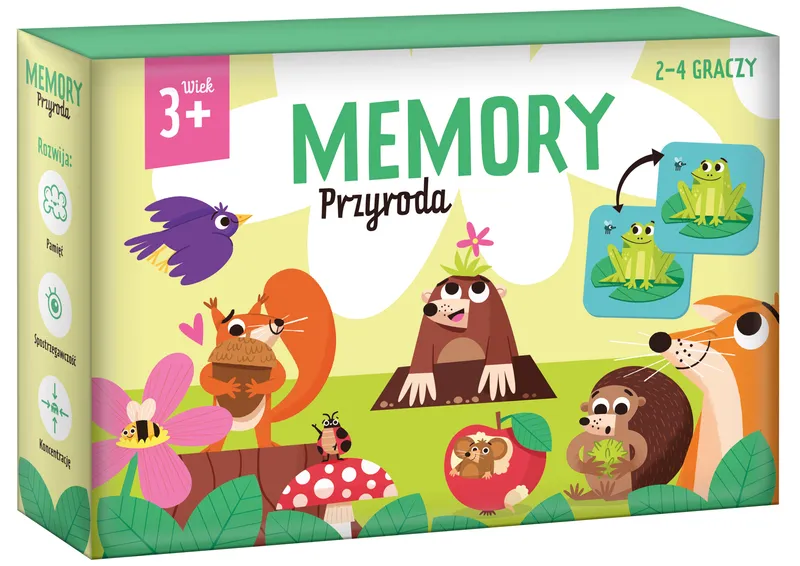 Gra Memory Przyroda, edukacyjna gra karciana Kangur dla dzieci