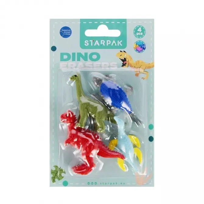 Gumki do mazania Dino 4 szt.