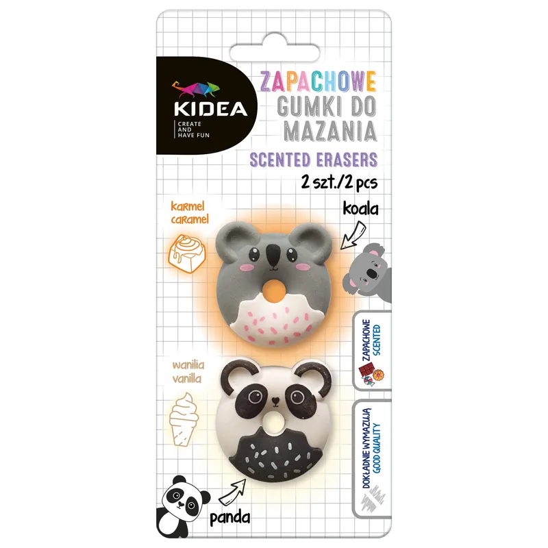 Gumki zapachowe Kidea panda i koala, 2 szt.