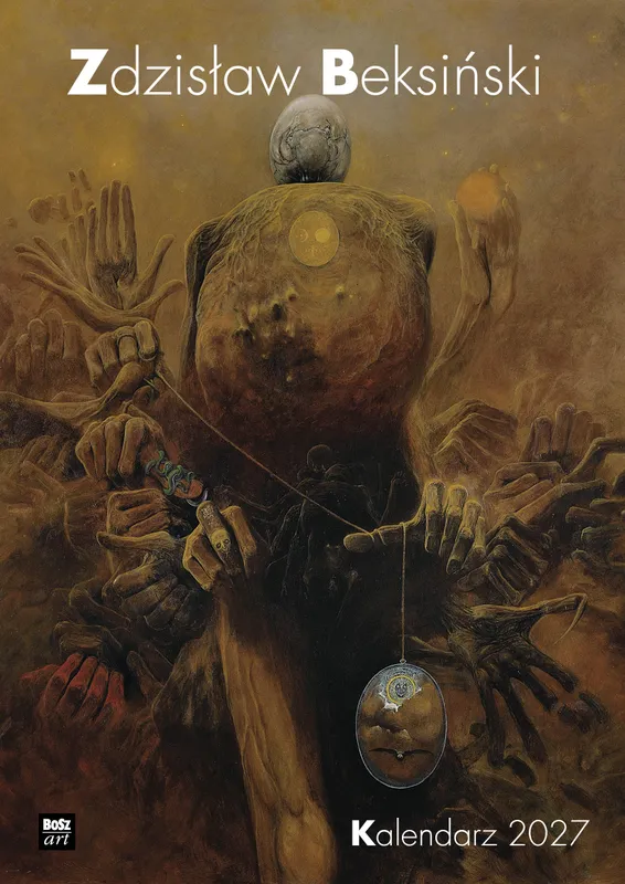 Kalendarz 2027 Beksiński A3 wzór 1, ilustracje Bosz kalendarze