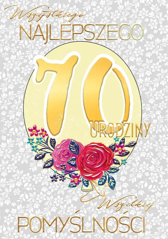 Karnet A5 70-urodziny Balon glamour