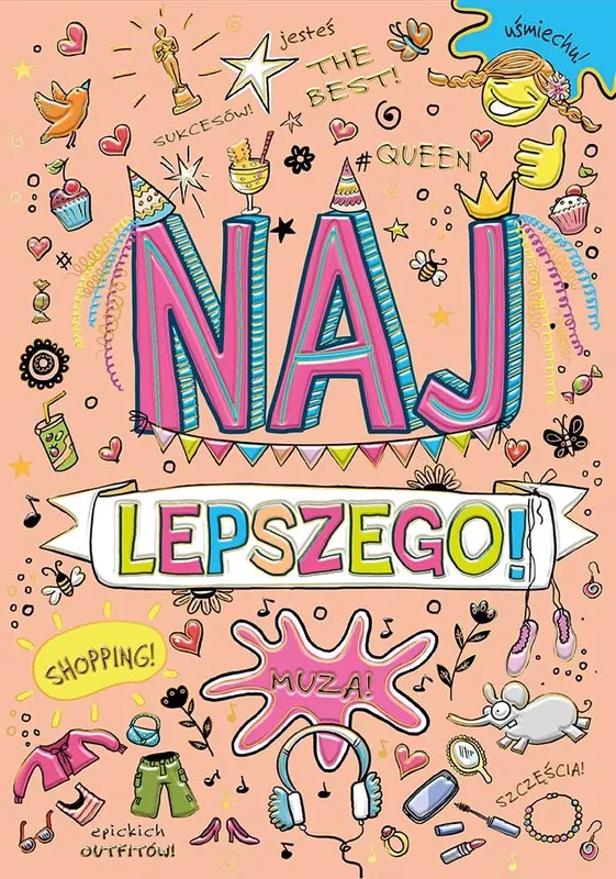 Karnet A5 Dziewczyna Naj, złocony i tłoczony