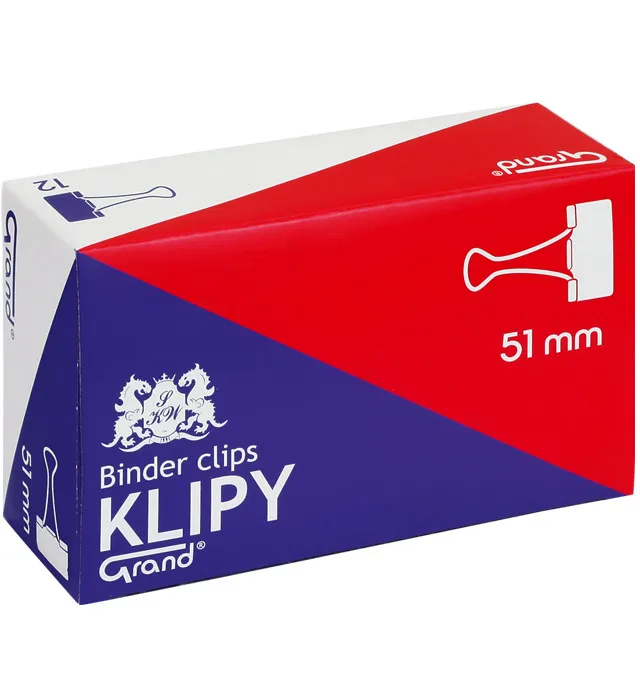 Klip Grand 51mm, czarny, 12 sztuk