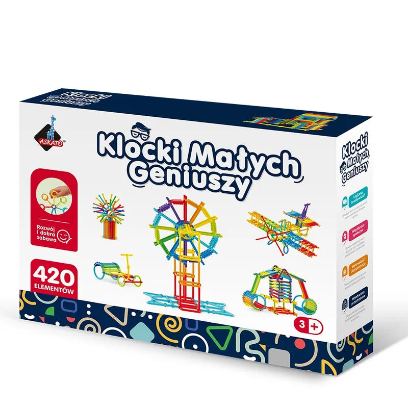 Klocki małych geniuszy Patyki 420 elementów, ASKATO