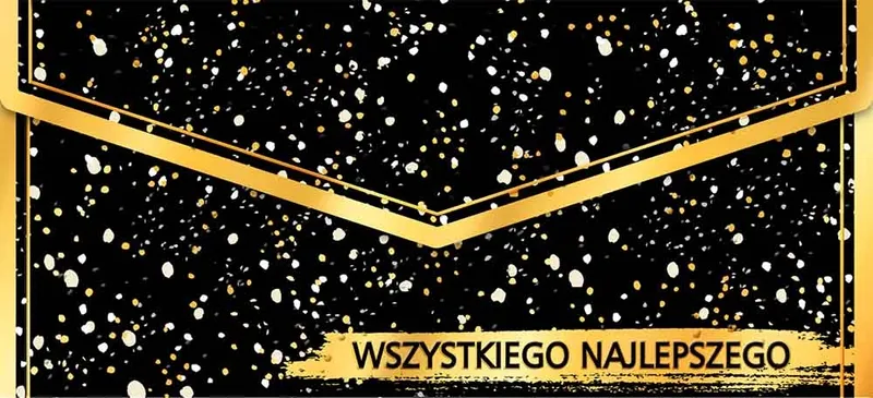 Koperta na pieniądze Black, złocona, z wkładką życzeniową