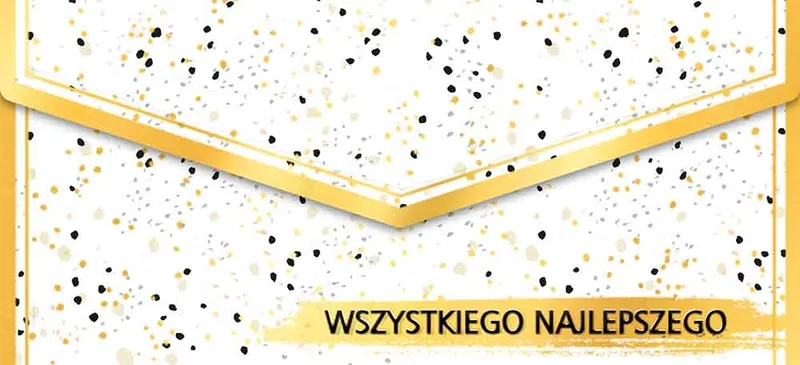 Koperta na pieniądze White, złocona, z wkładką