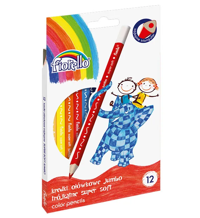 Kredki ołówkowe Jumbo Super Soft Fiorello 12 kolorów