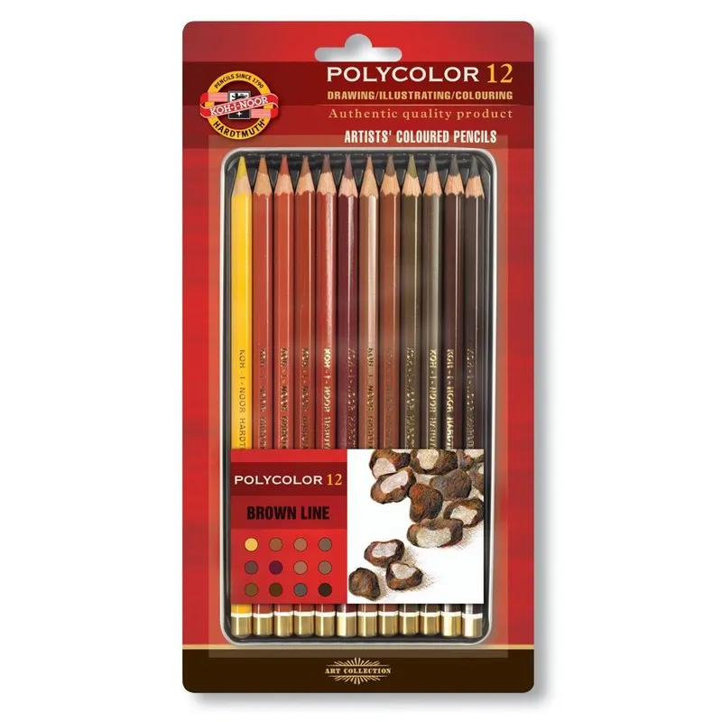 Kredki Polycolor Koh-I-Noor 3822, brązy, metal