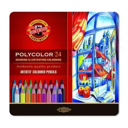 Kredki Polycolor Koh-I-Noor 3824, 24 kolory, metal