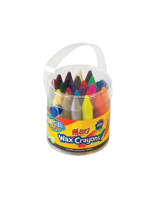 Kredki świecowe Colorino Kids wiaderko maxi 24 kolory