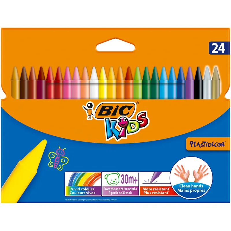 Kredki świecowe Plastidecor BIC Kids 24 kolory