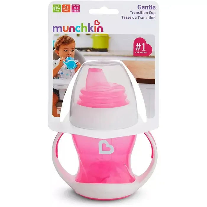 Kubek z miękkim ustnikiem i uchwytami Munchkin 118ml różowy