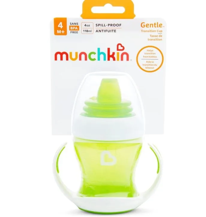 Kubek Munchkin z miękkim ustnikiem i uchwytami, 118 ml, zielony