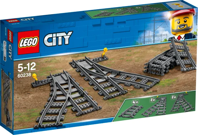 LEGO City Zwrotnice 60238, klocki do zestawu kolejowego
