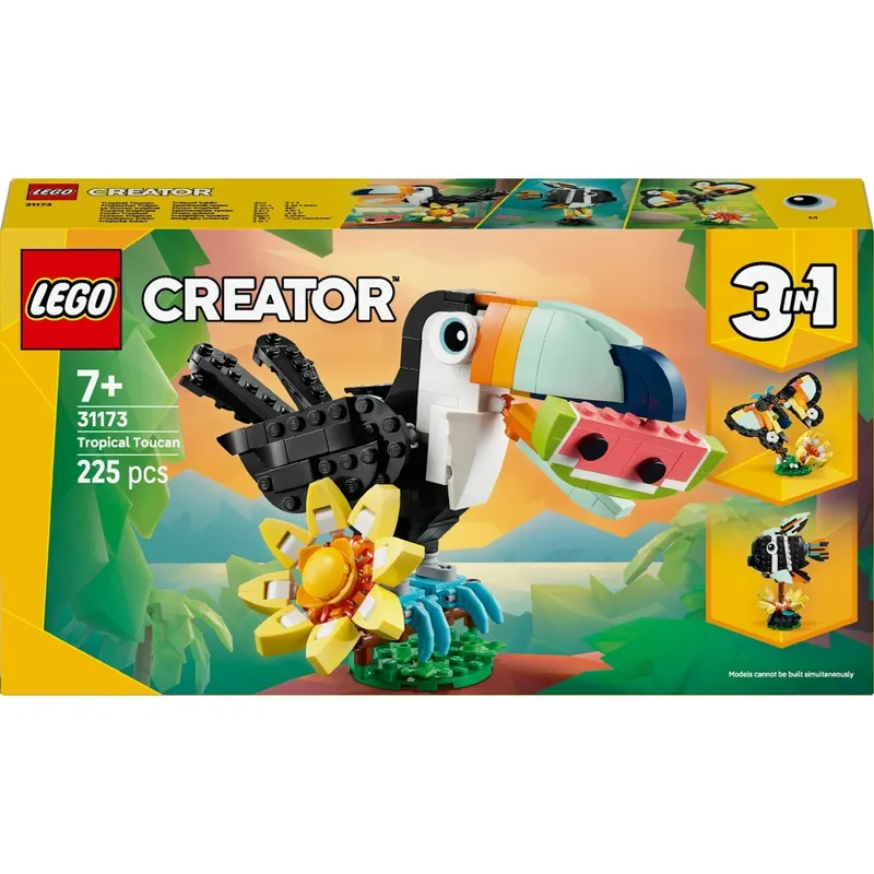 LEGO Creator 3w1 Tropikalny Tukan 31173, dzikie zwierzęta