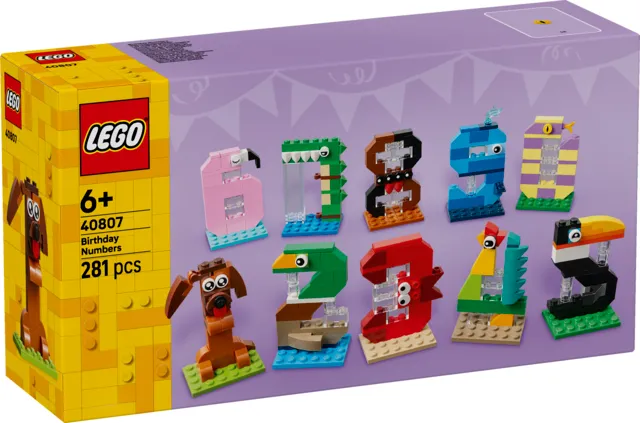 LEGO Iconic Urodzinowe cyferki 40807, zabawka od 6 lat