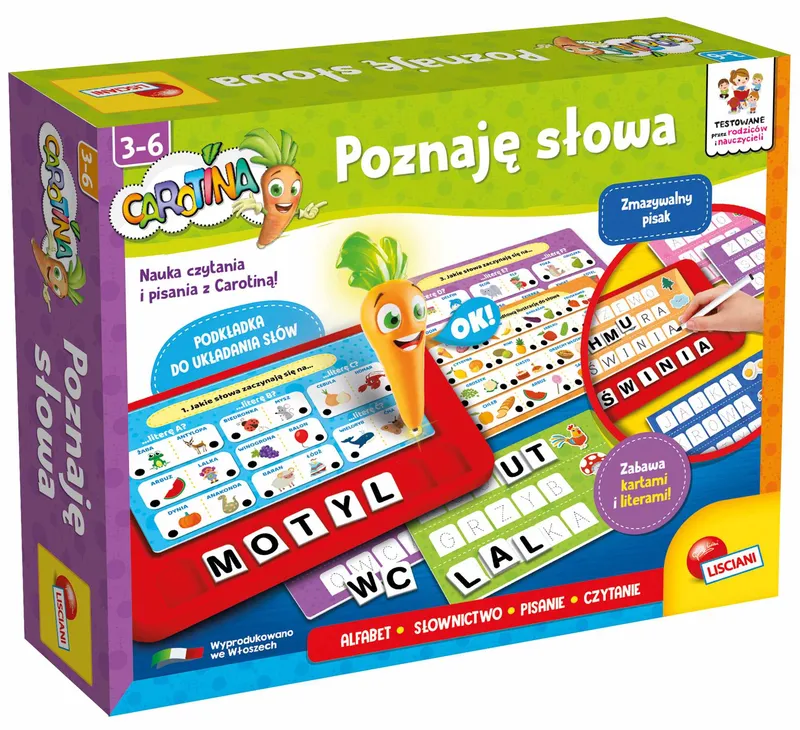 Lisciani Carotina Poznaję słowa, gra edukacyjna