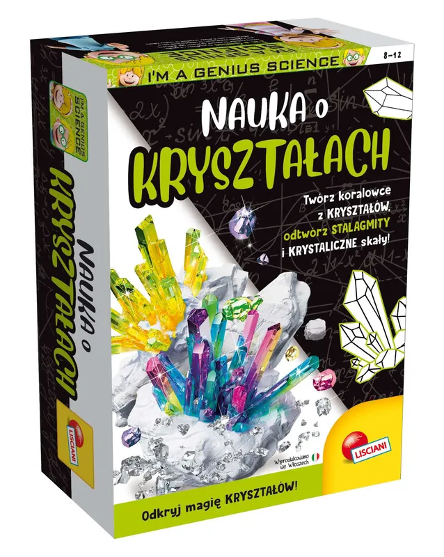 Lisciani I'm a Genius, Nauka o kryształach, zestaw edukacyjny 8+