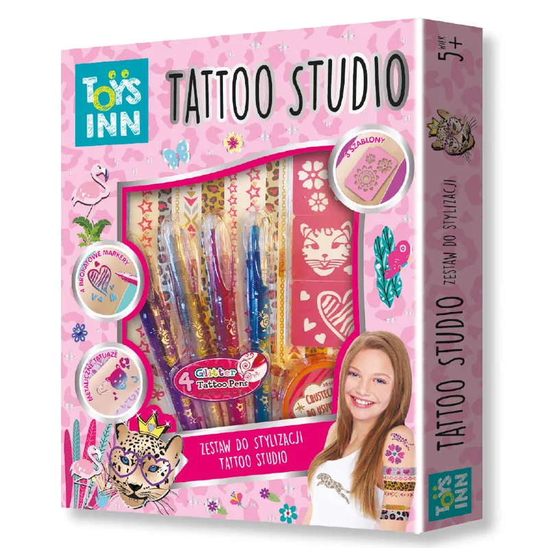 Markery do tatuażu Tattoo Studio ToysInn, zestaw brokatowy