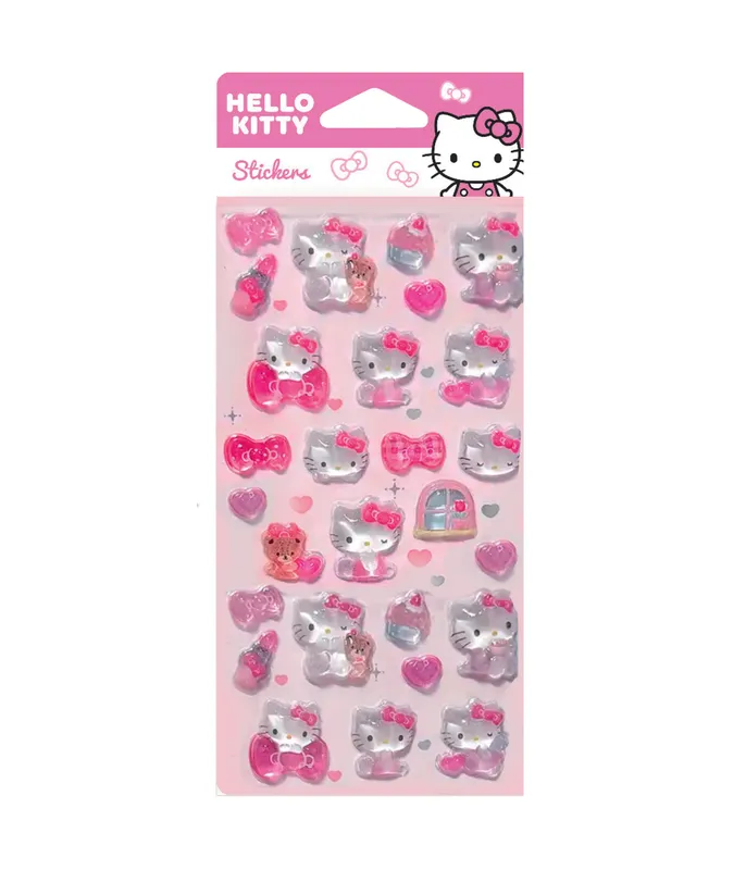 Naklejki Pop Up Hello Kitty Pink wzór 1, wypukłe naklejki 3D