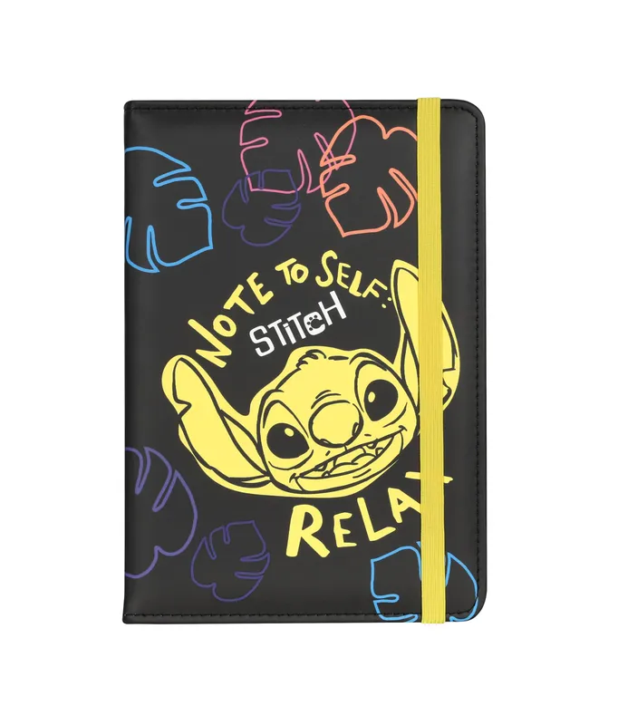 Notes A5 80k. w linię z gumką Disney Black Stitch