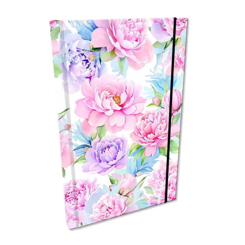 Notes A5 kratka z gumką Soft Touch Kwiaty Pastel, EV-Corp