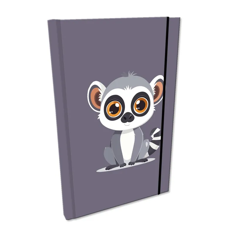 Notes A5 kratka z gumką Soft Touch Lemur, okładka aksamitna