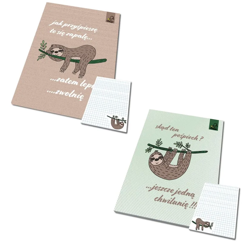 Notes A6 w kratkę z poddrukiem BFF, mix wzorów