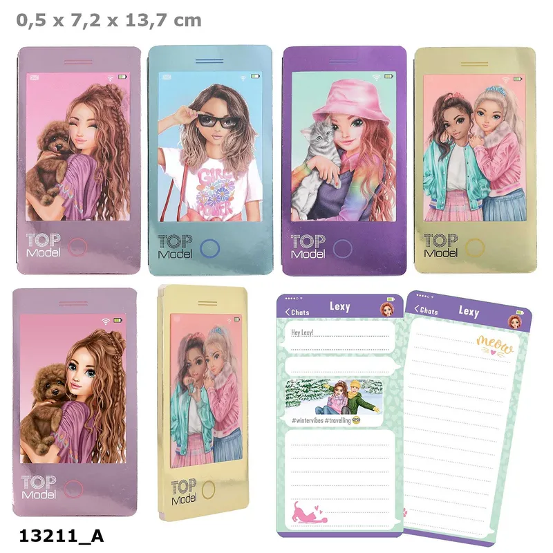 Notesik telefon 3D Top Model 1 szt. mix 13211A