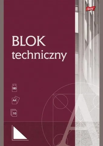 Blok techniczny A4 Unipap, białe kartki, 10 szt.