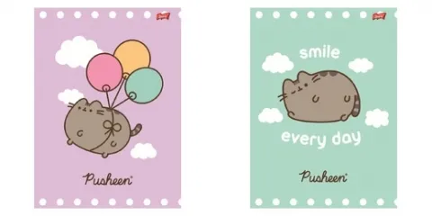 Zeszyty A4 32k. w kratkę Pusheen, pakiet 15 szt.