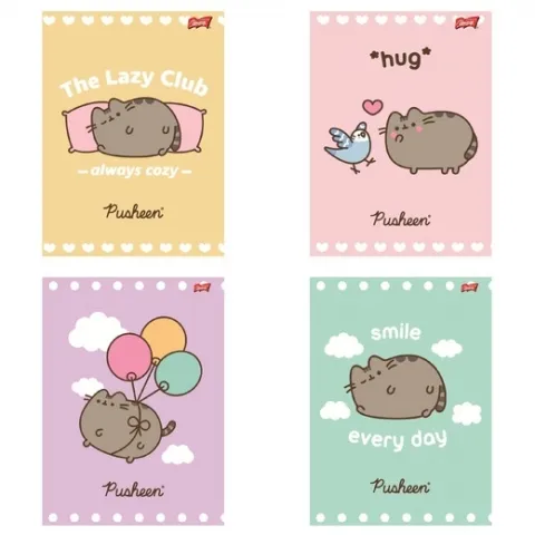 Zeszyt A5 32 kartki w linię Pusheen, paczka 15 szt.