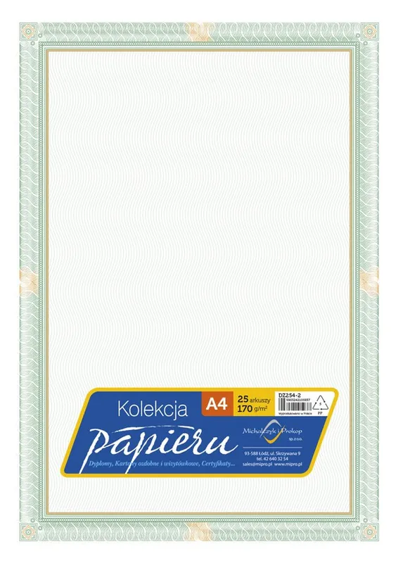 Papier ozdobny Certyfikat Dyplom 170g/m2 25 szt.