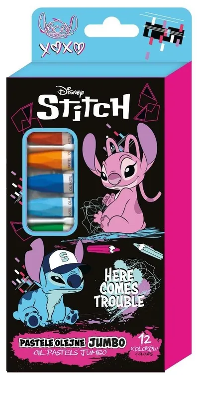 Pastele olejne Jumbo Stitch black 12 kolorów