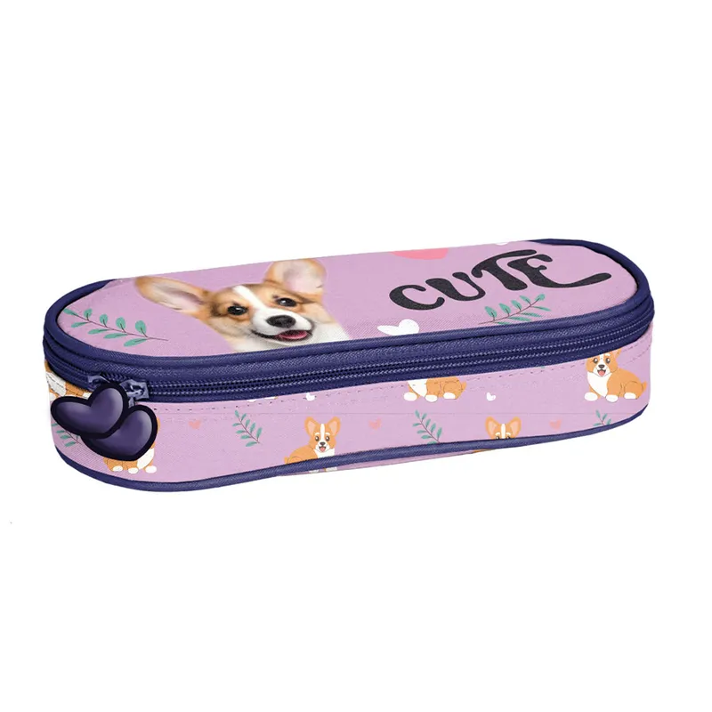 Piórnik owalny Cute Corgi PP26CG-013, jednokomorowy PASO